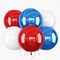 6Pcs Red Blue White Round Foil Balloons,Giant 4D Round Ball Balloons,22 Inch Metallic Black Gold Balloon for Independence Day Patriotic Party Memorial Day Birthday Decorations